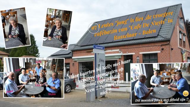 Lies van de vroegere " café De Nuyts " is 97 jaar jong en kaart iedere zondag met haar vroegere stamgasten