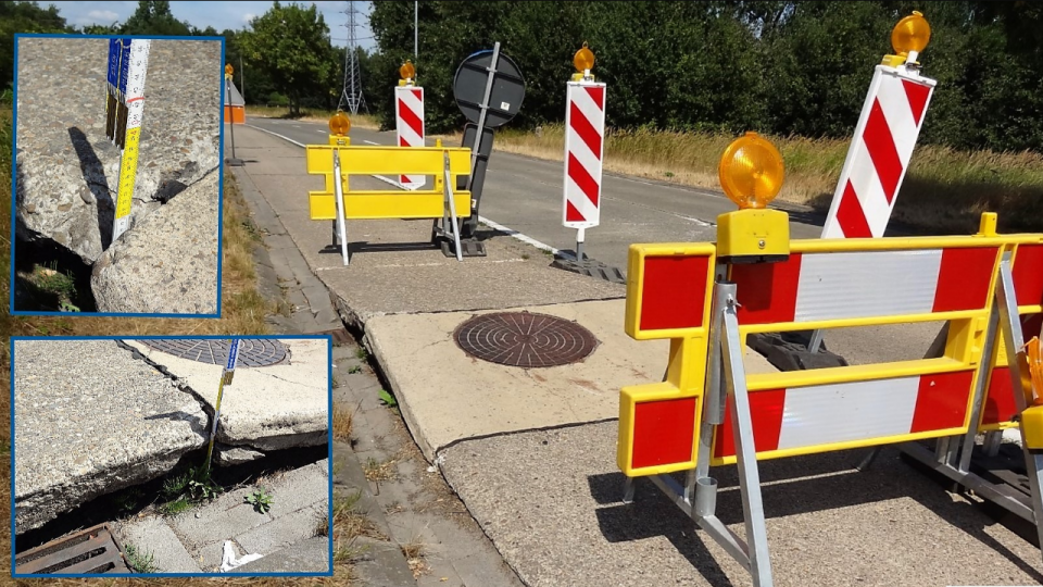 Fietspad beschadigd aan de Boerentangsedreef