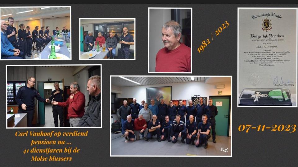 Na 41 jaar dienst op verdiend pensioen bij de Molse Brandweer